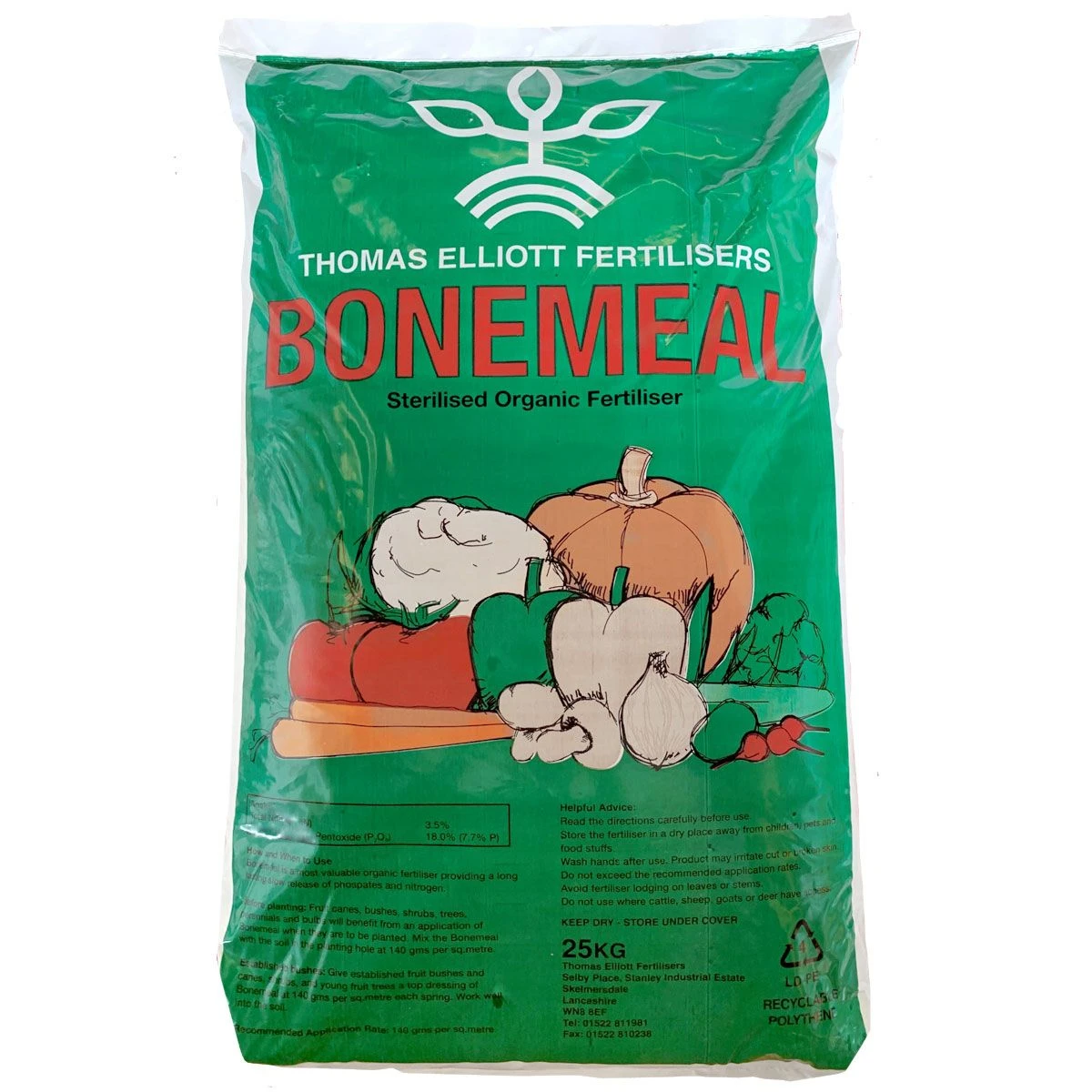 Bonemeal Fertiliser - Sterilised Organically Derived - 25KG
