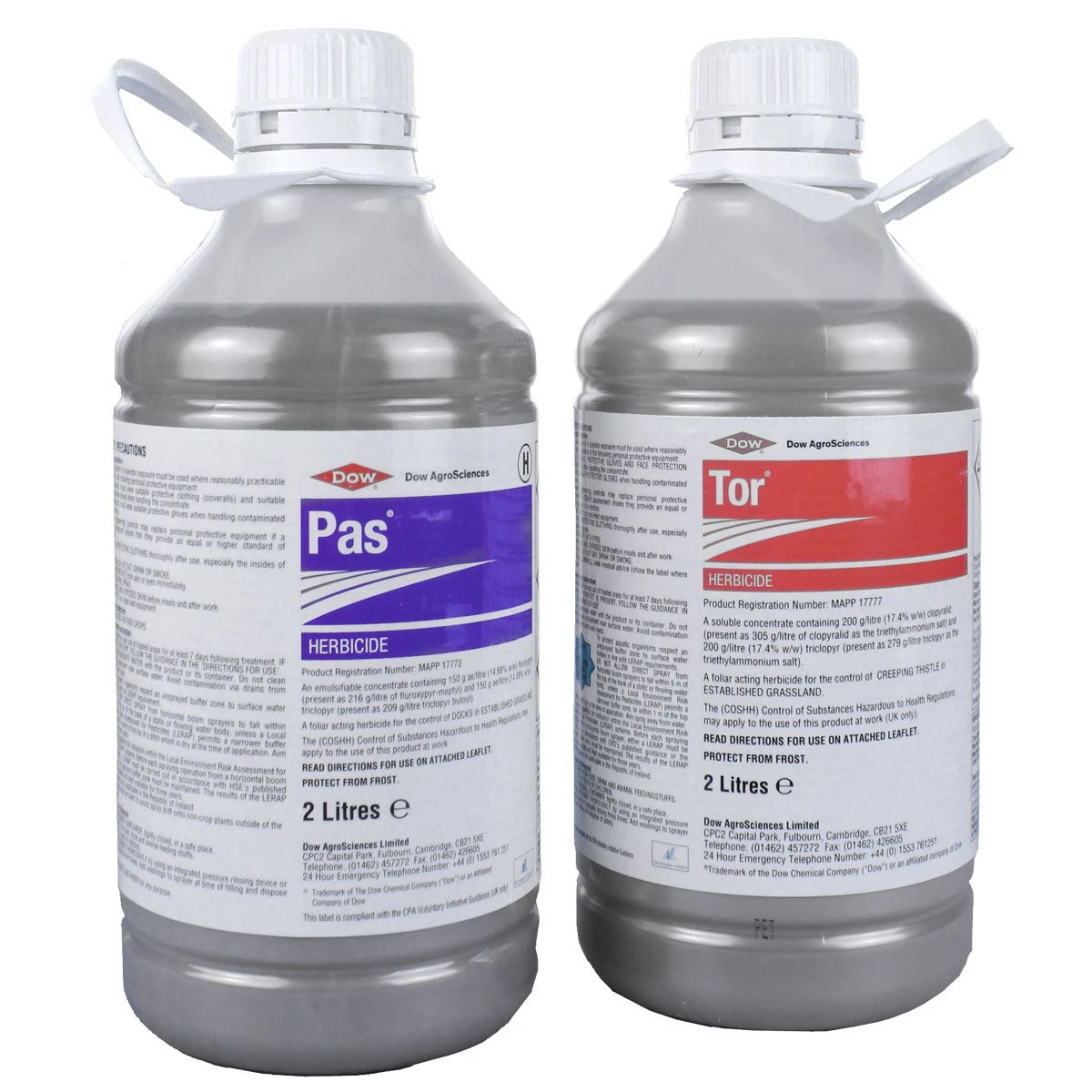 Pas Tor Twin Pack 1 X 2L + 1 X 2L - Powerful Grassland Weedkiller